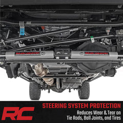 Rough Country N3 stabilizer during bolt-on installation on a Jeep Wrangler JK