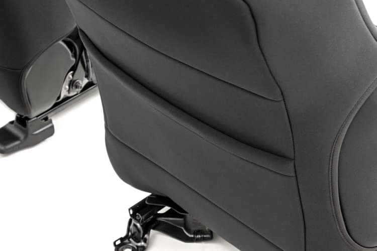 Rough Country neoprene seat cover for Tacoma with foam padding adds comfort.