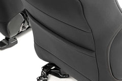 Rough Country neoprene seat cover for Tacoma with foam padding adds comfort.