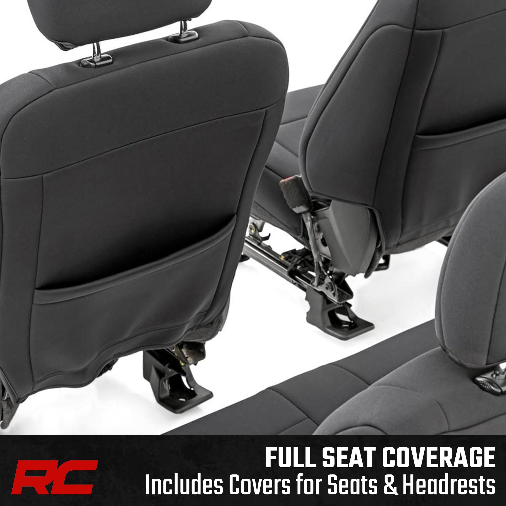 Daily use ready Rough Country seat covers protect seats during busy days