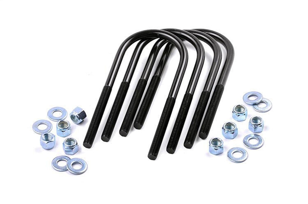 Rough Country round U-bolts 1/2in with black finish for corrosion resistance