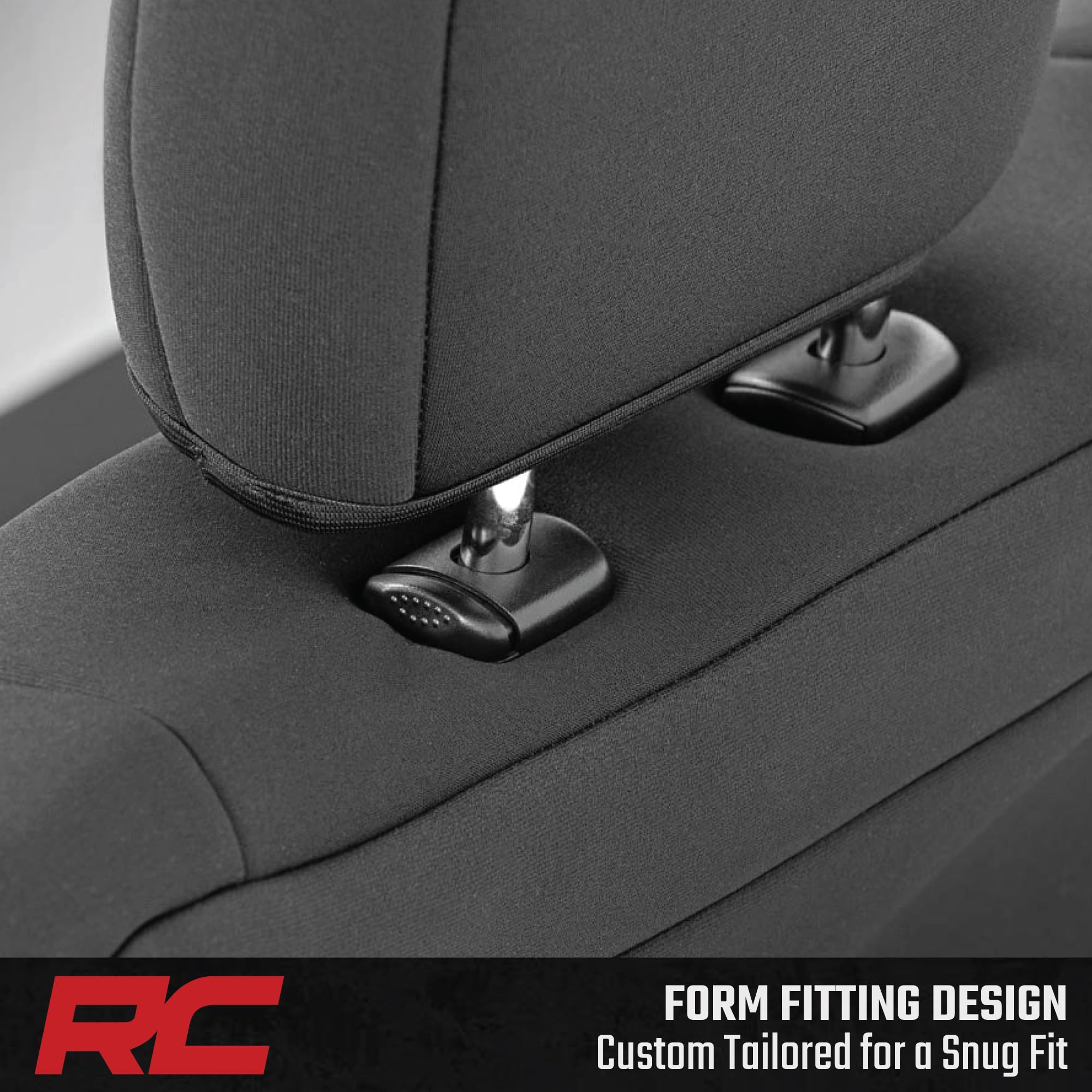 Rough Country seat cover with water-resistant shell resists stains and wear