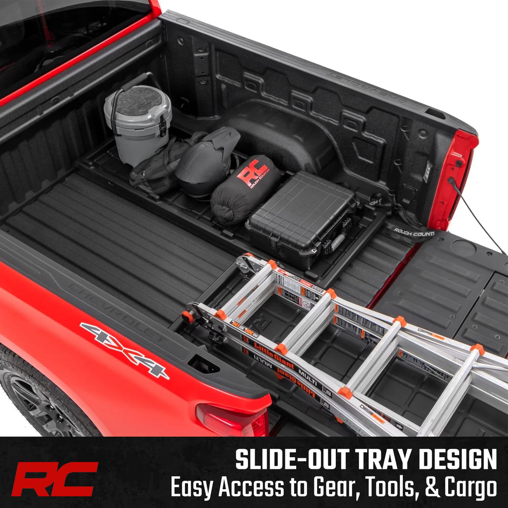 Rough Country slide-out tray extended for quick loading