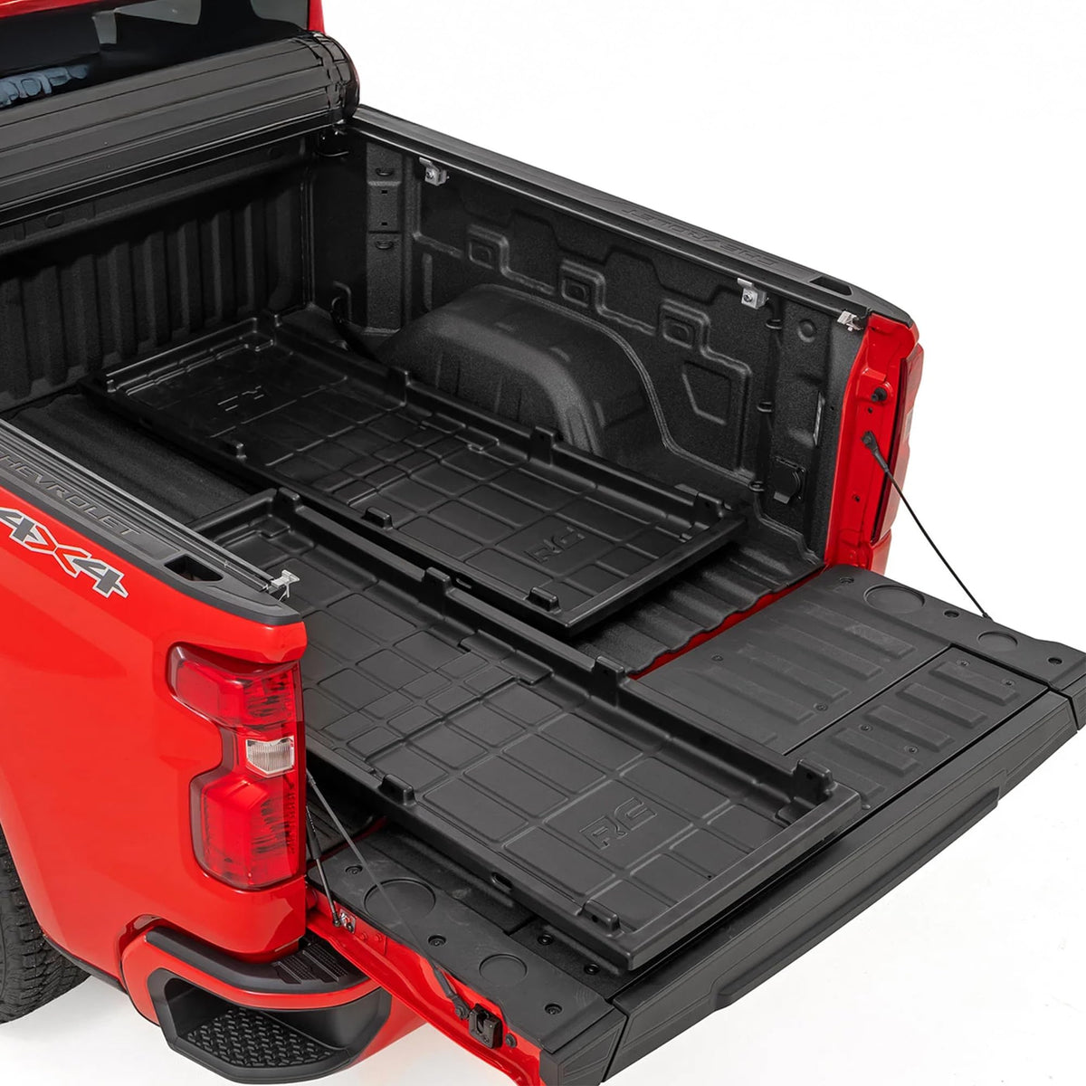Rough Country slide-out tray installed for easy access to tools