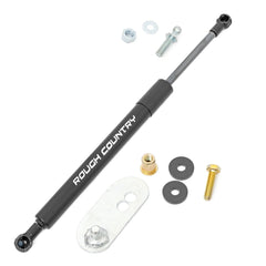 Close-up of Rough Country damper shows rugged A1018 steel construction