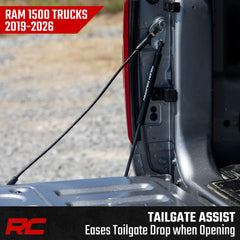 Installation of Rough Country tailgate assist on Ram 1500 driver side without drilling
