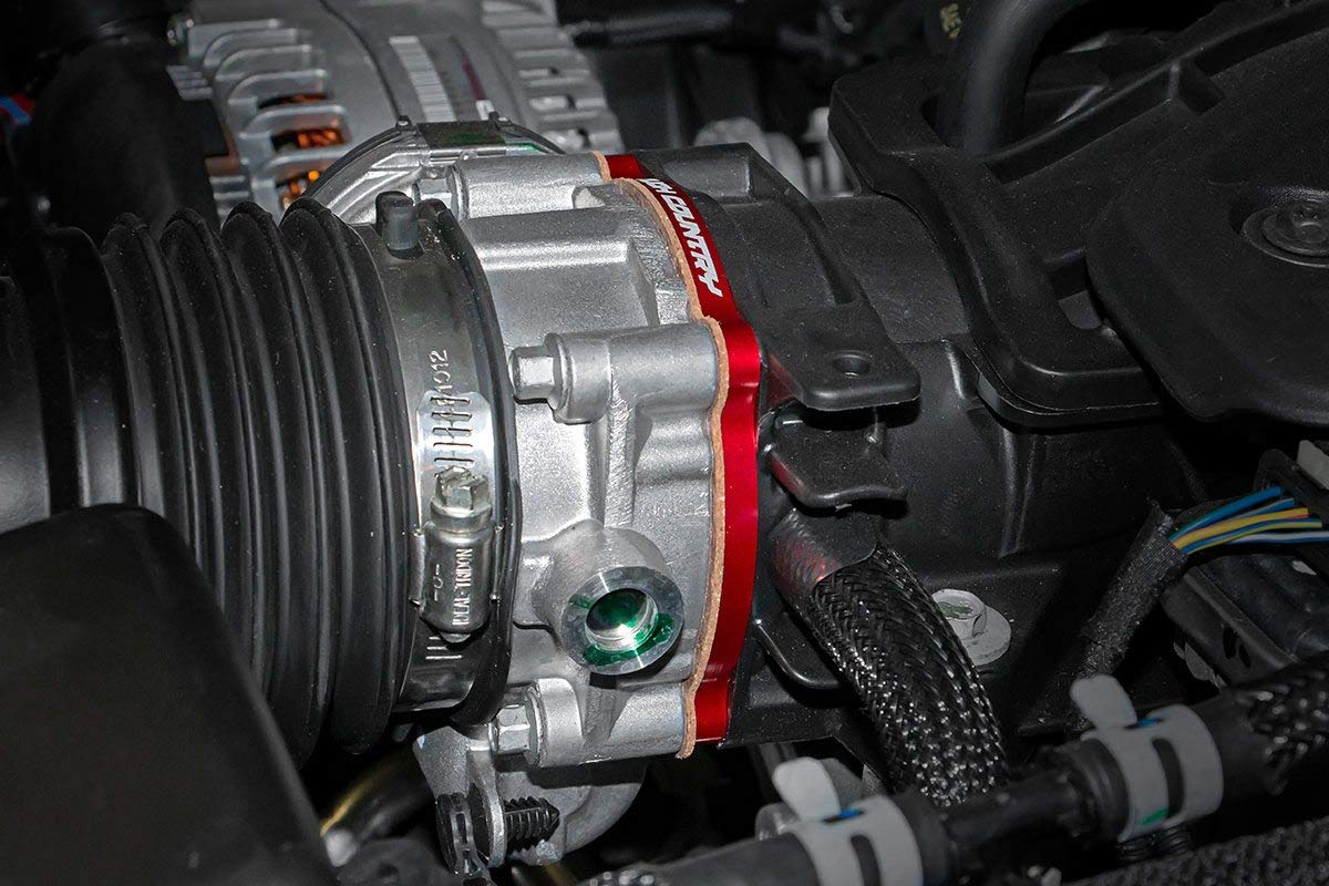 Rough Country 3.6L throttle spacer for Wrangler, black anodized aluminum increases low end torque