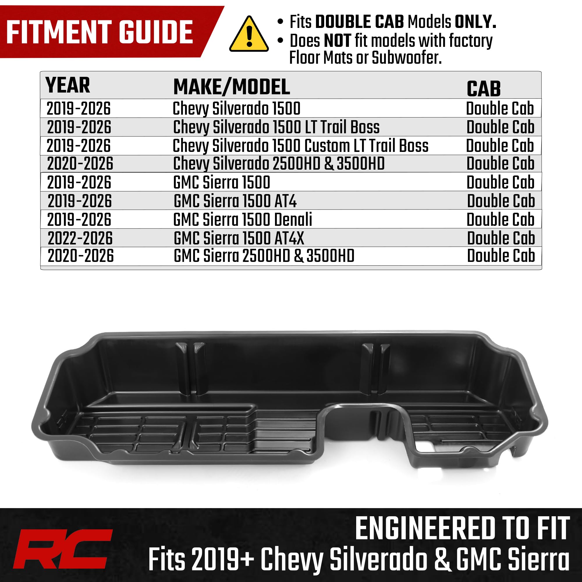 Rough Country lockable lid option adds extra security for valuables.