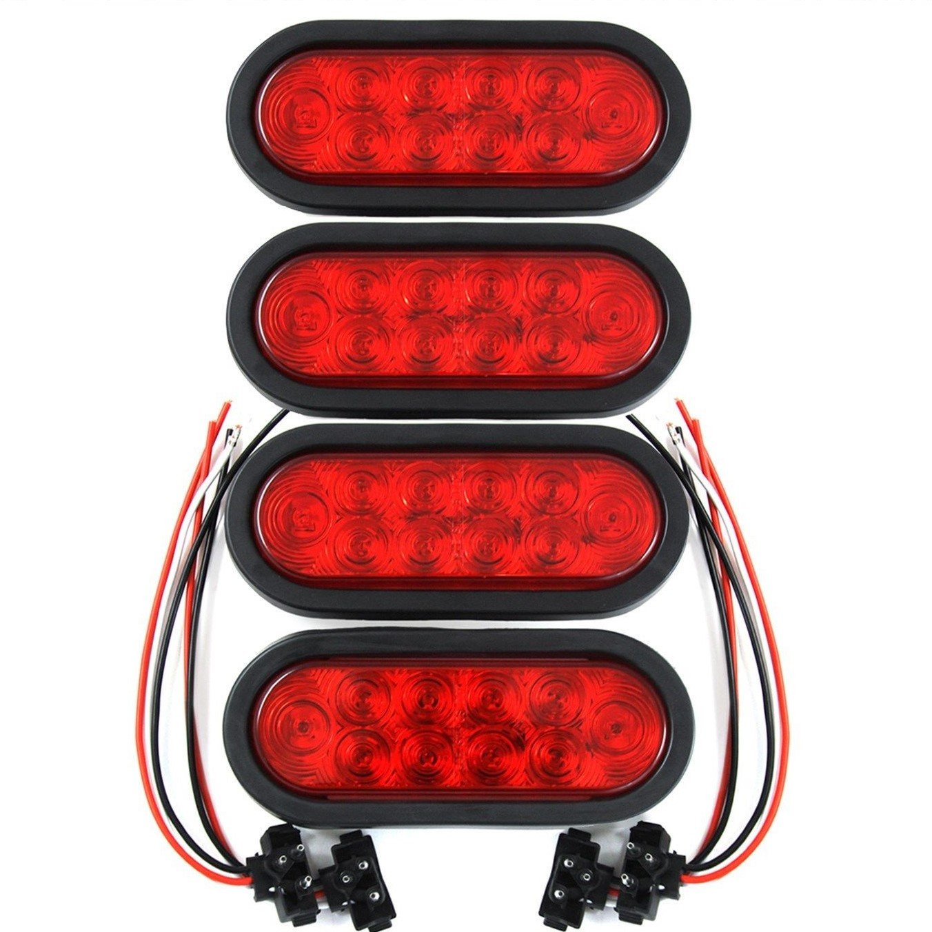ROULER oval red 6-inch trailer light for reliable stop and turn signaling