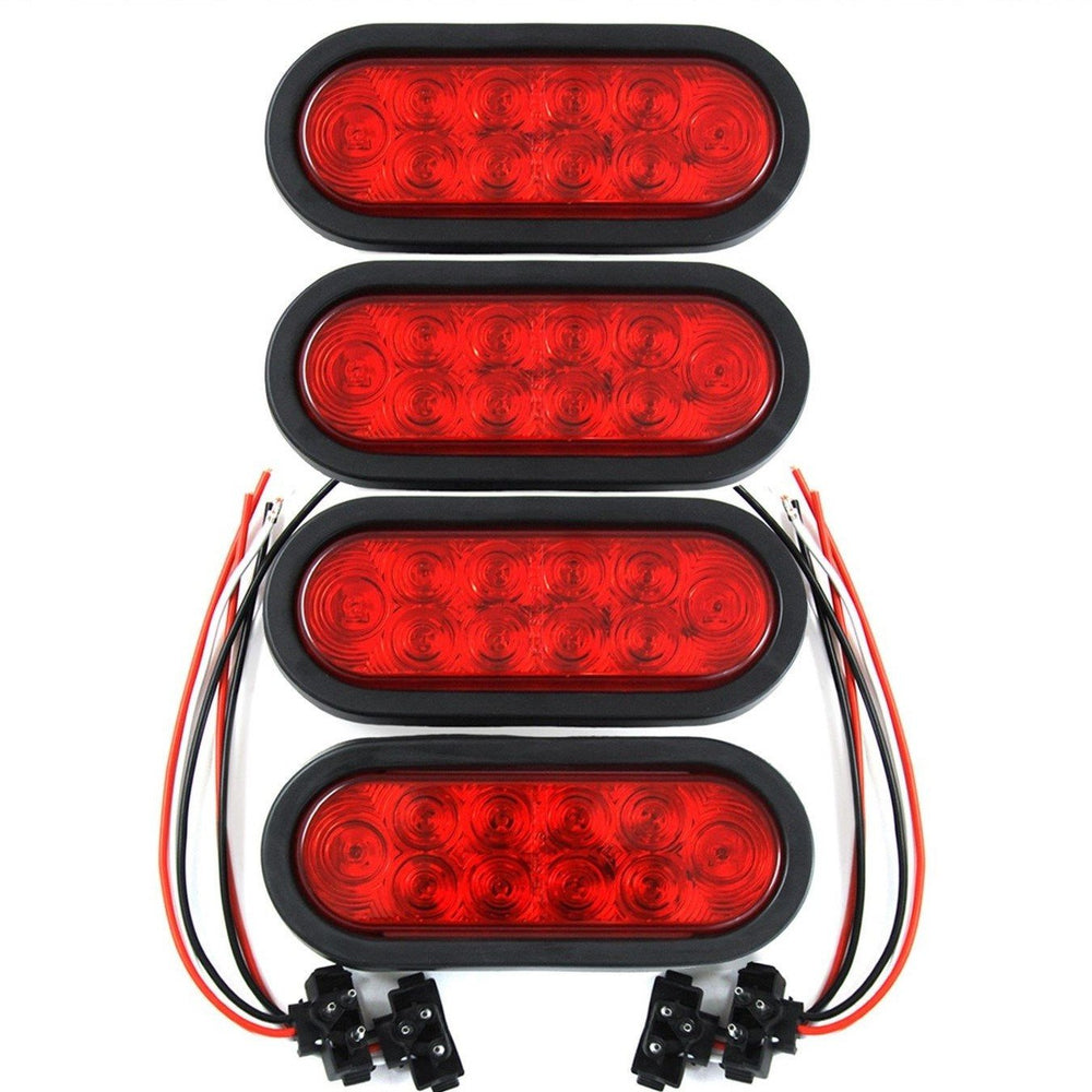 ROULER oval red 6-inch trailer light for reliable stop and turn signaling