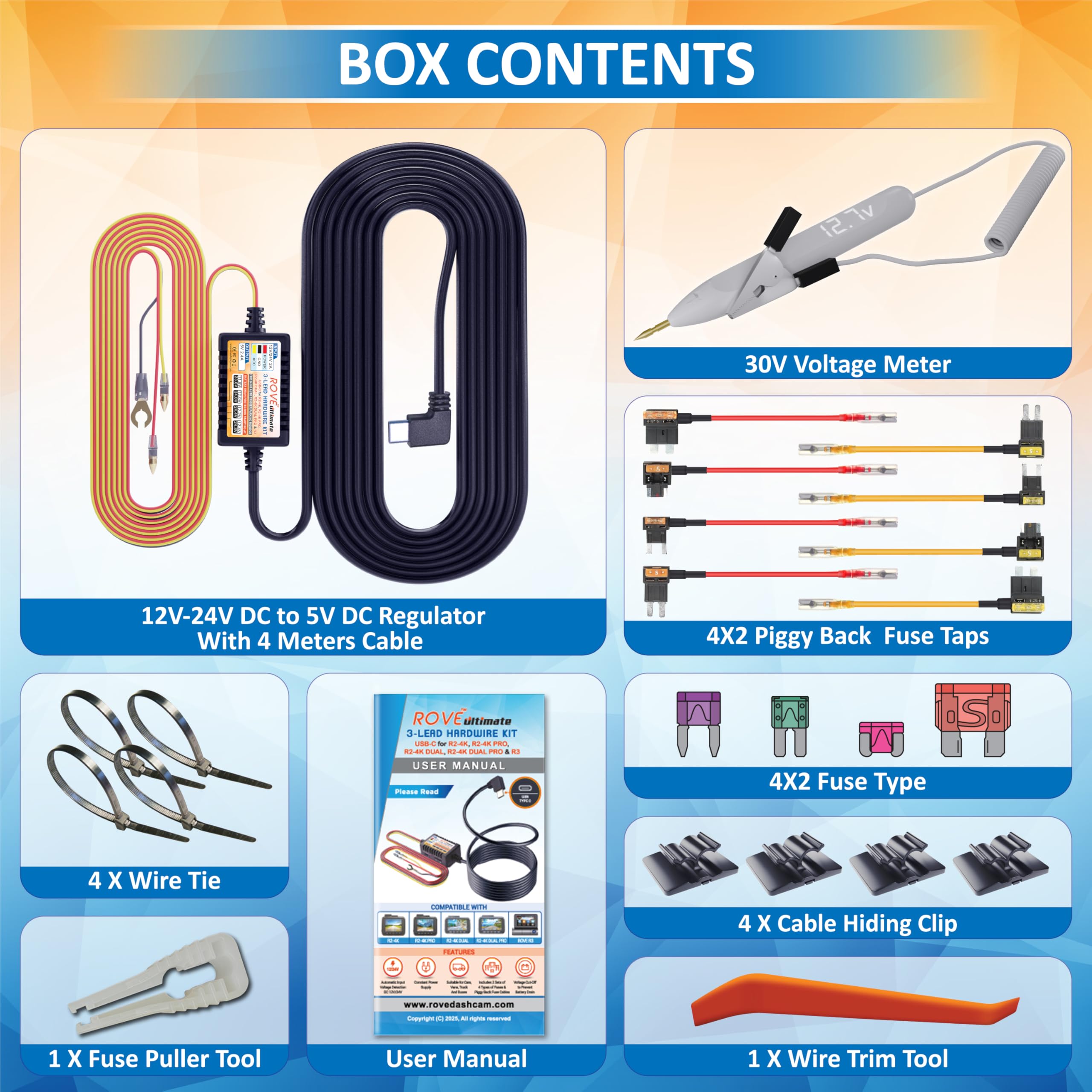 ROVE complete components laid out for easy DIY installation