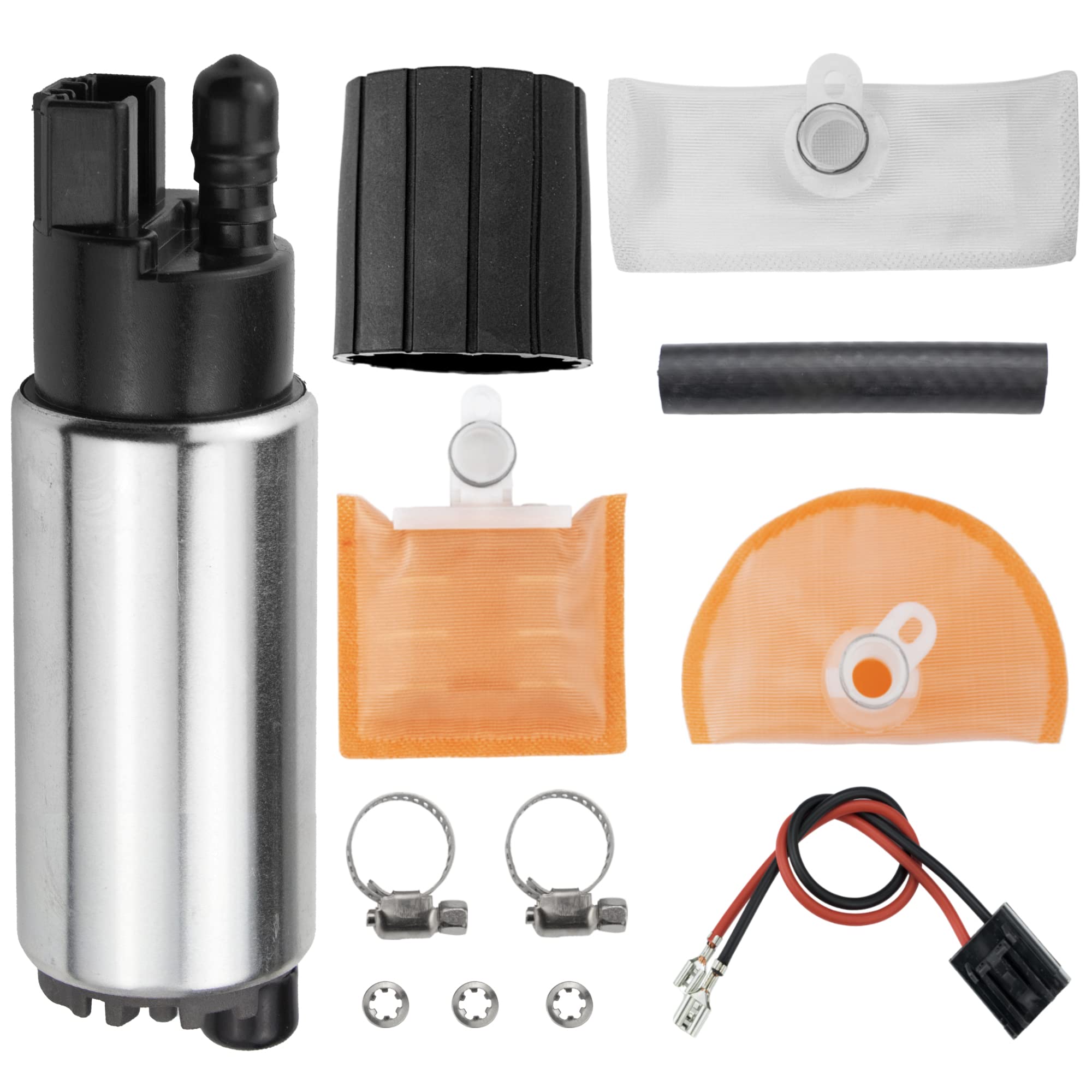 ROVIKE electric fuel pump E8229 close-up highlighting durable build for long-lasting reliability