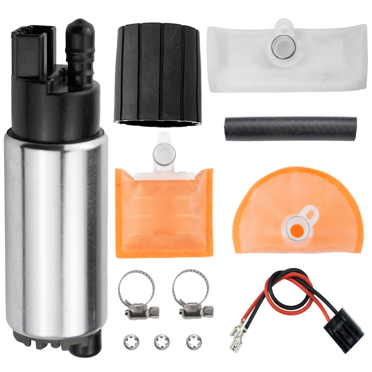 ROVIKE electric fuel pump E8229 close-up highlighting durable build for long-lasting reliability