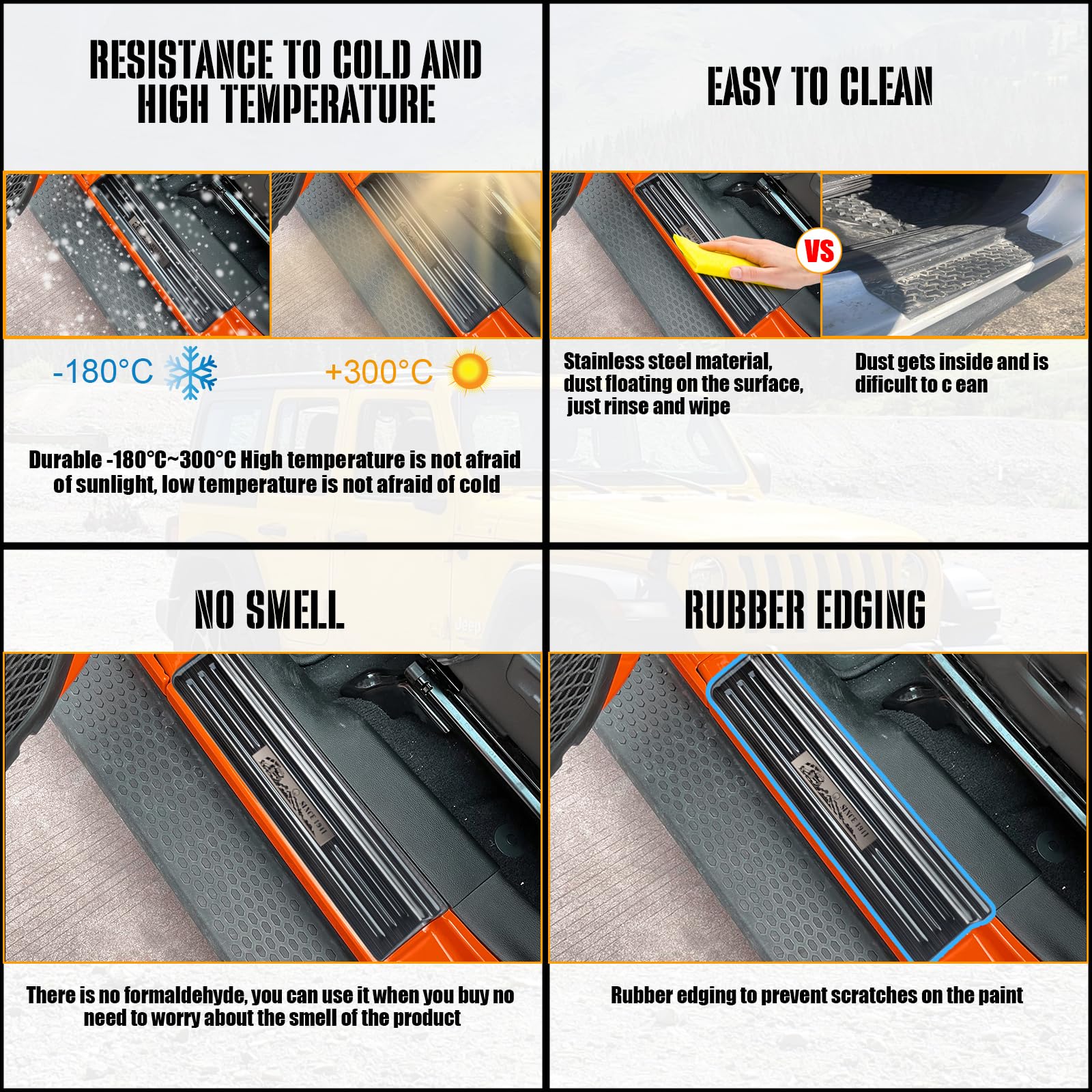 Rowa door sill guard easy installation guide—fits 2018-2026 Wrangler and Gladiator.