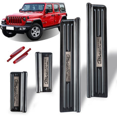 Rowa door sill guard front coverage for Wrangler—protects entry from scuffs and dirt.