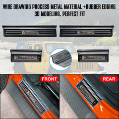 Rowa door sill guard rear edge for Wrangler—keeps rear doors looking new.