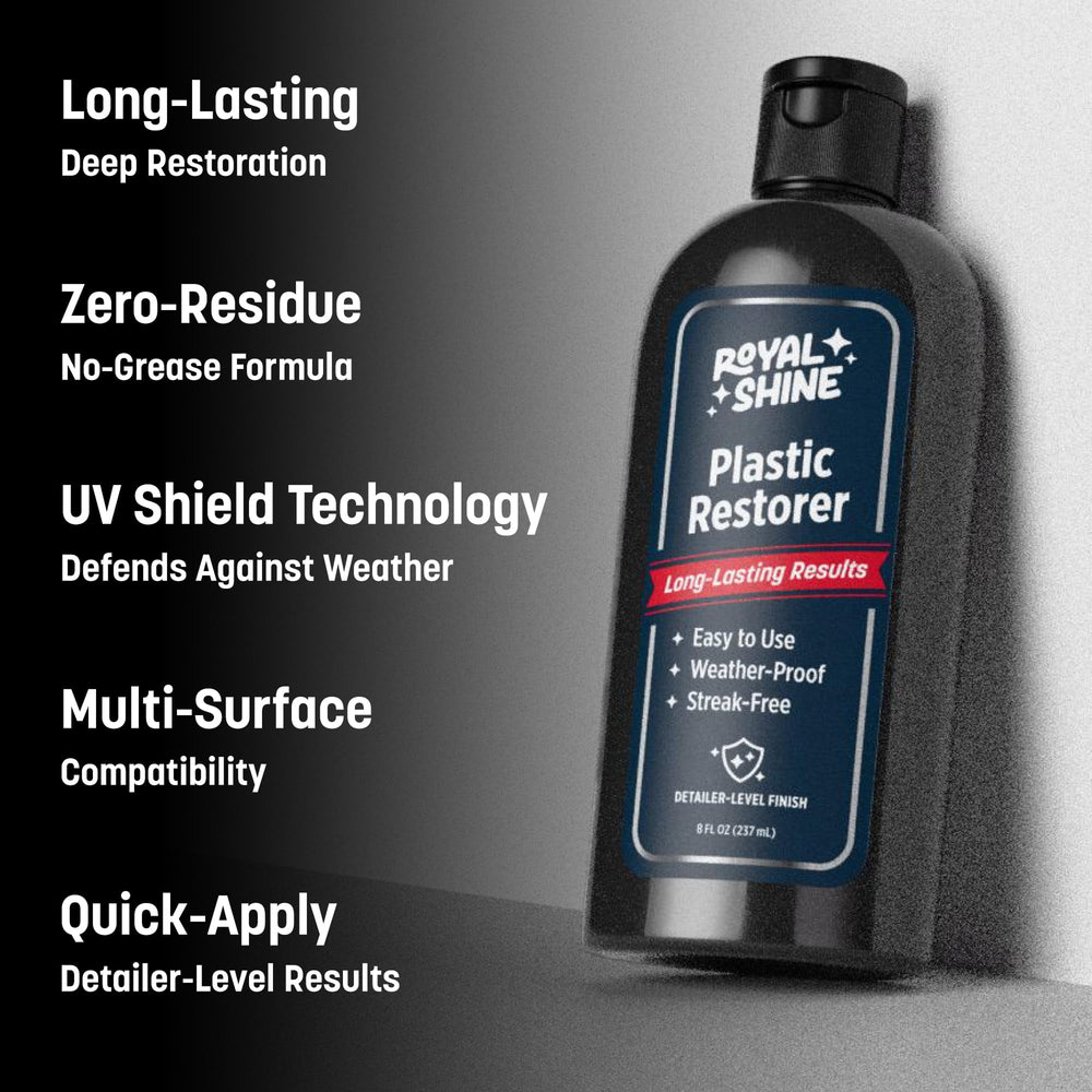 ROYAL SHINE foam applicator enables even, mess-free exterior plastic coverage.