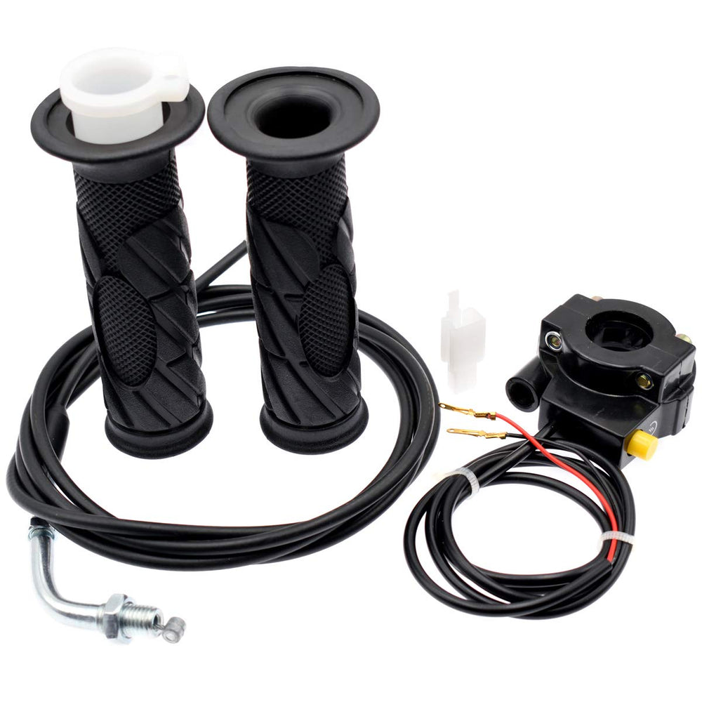 Royitay twist grips pair on 22mm handlebars for smooth throttle control.