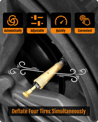 ROYWEL brass deflators close-up reveals quality machining and leak-free performance.