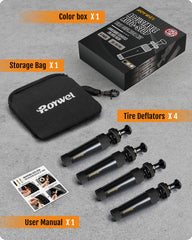Carrying pouch keeps all four deflators organized for travel