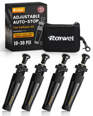 ROYWEL Pro deflators four-pack ready for fast air-down on rugged terrain