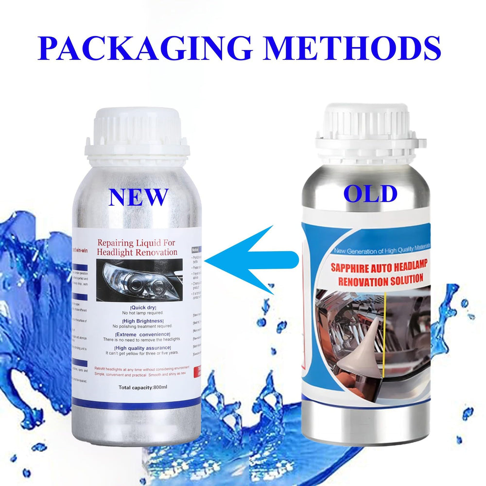 ROYWOO headlamp scratch-removal liquid in use for restoring clarity and reducing surface marks
