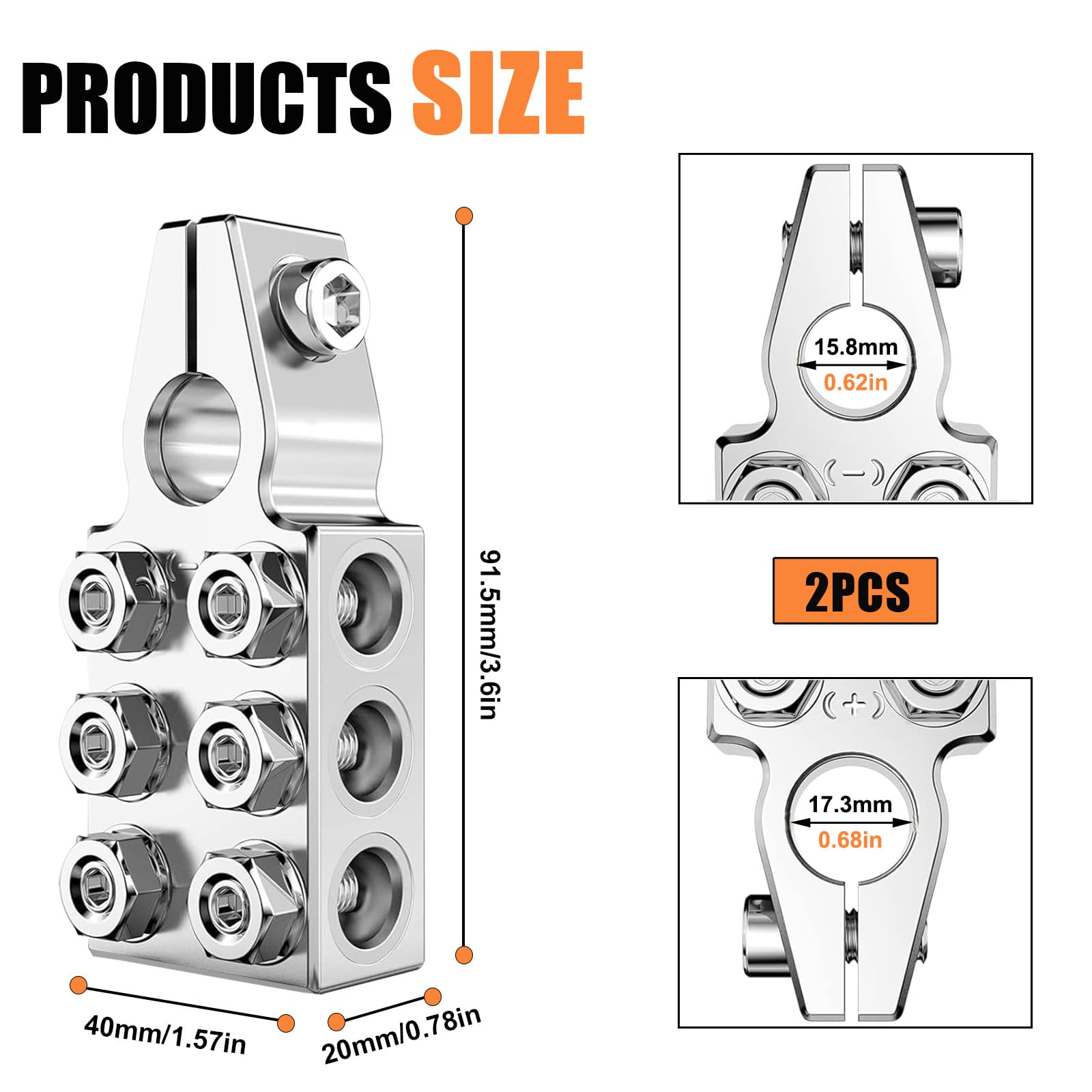 Zinc alloy terminal construction showing corrosion resistance