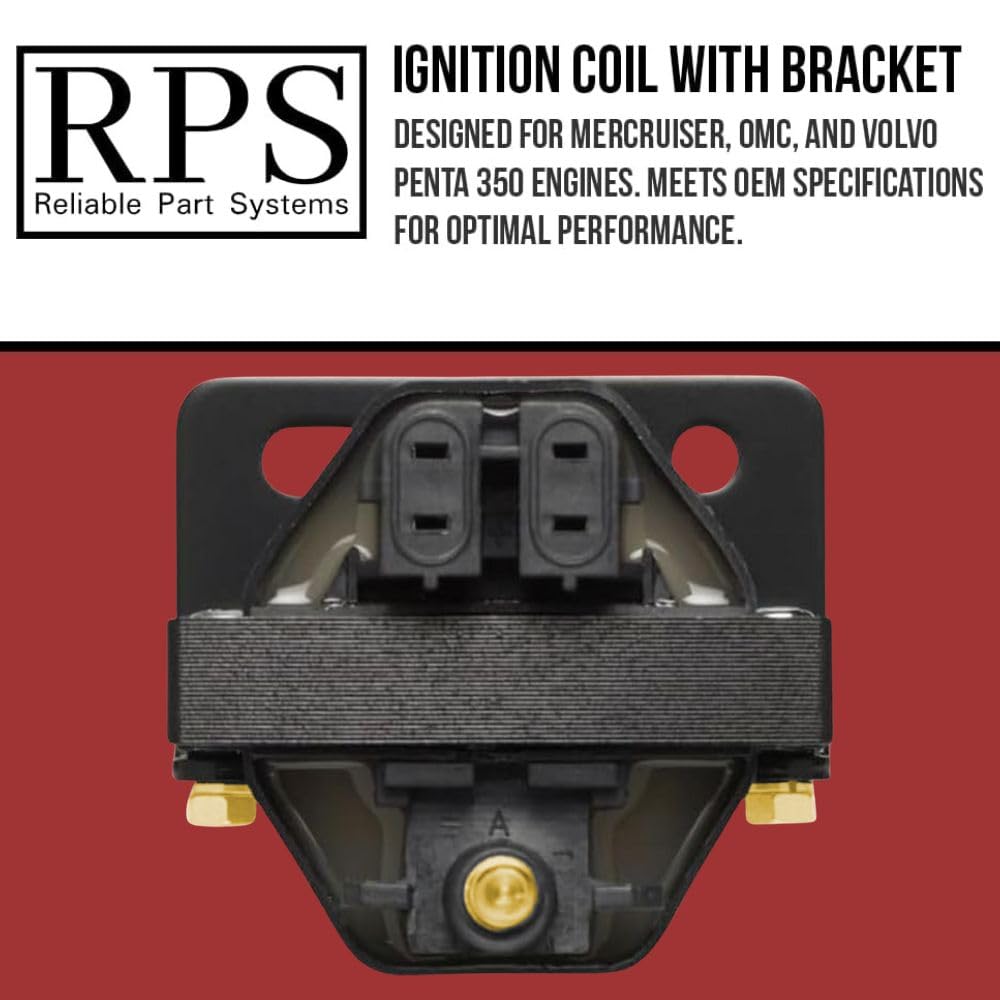 RPS ignition coil mounted on marine bracket for easy installation.
