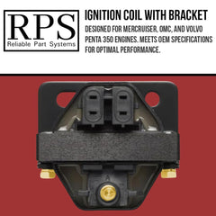 RPS ignition coil mounted on marine bracket for easy installation.