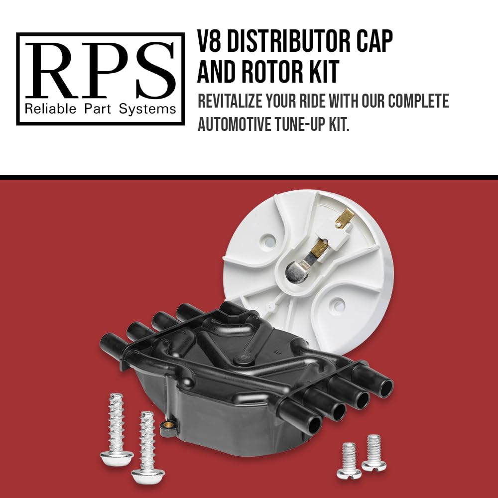 RPS V8 distributor cap brass contacts highlight durable electrical connections for reliable starts.