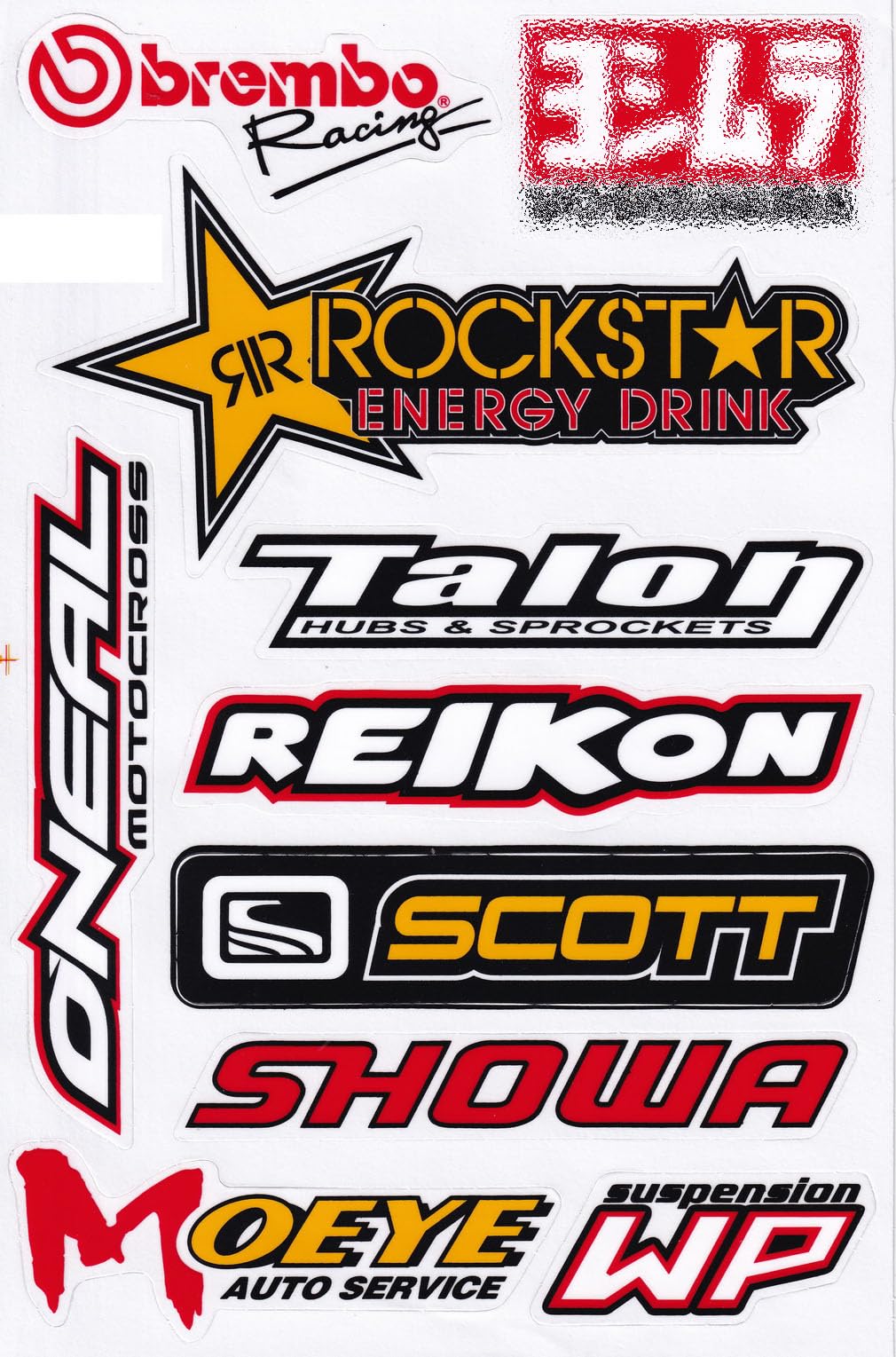 R and R Imports helmet stickers close-up featuring vivid colors for dynamic headgear styling.