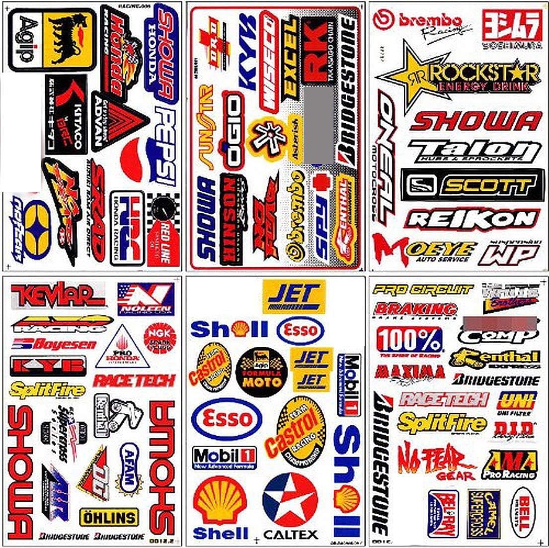 R and R Imports racing stickers sheet with bold motorsport designs for gear customization.