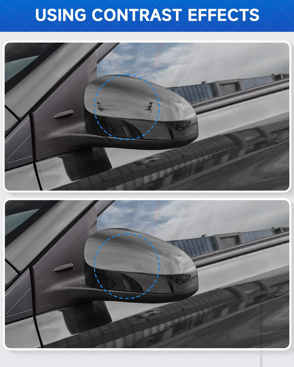 RSACET 202 black Toyota scratch area before and after close-up