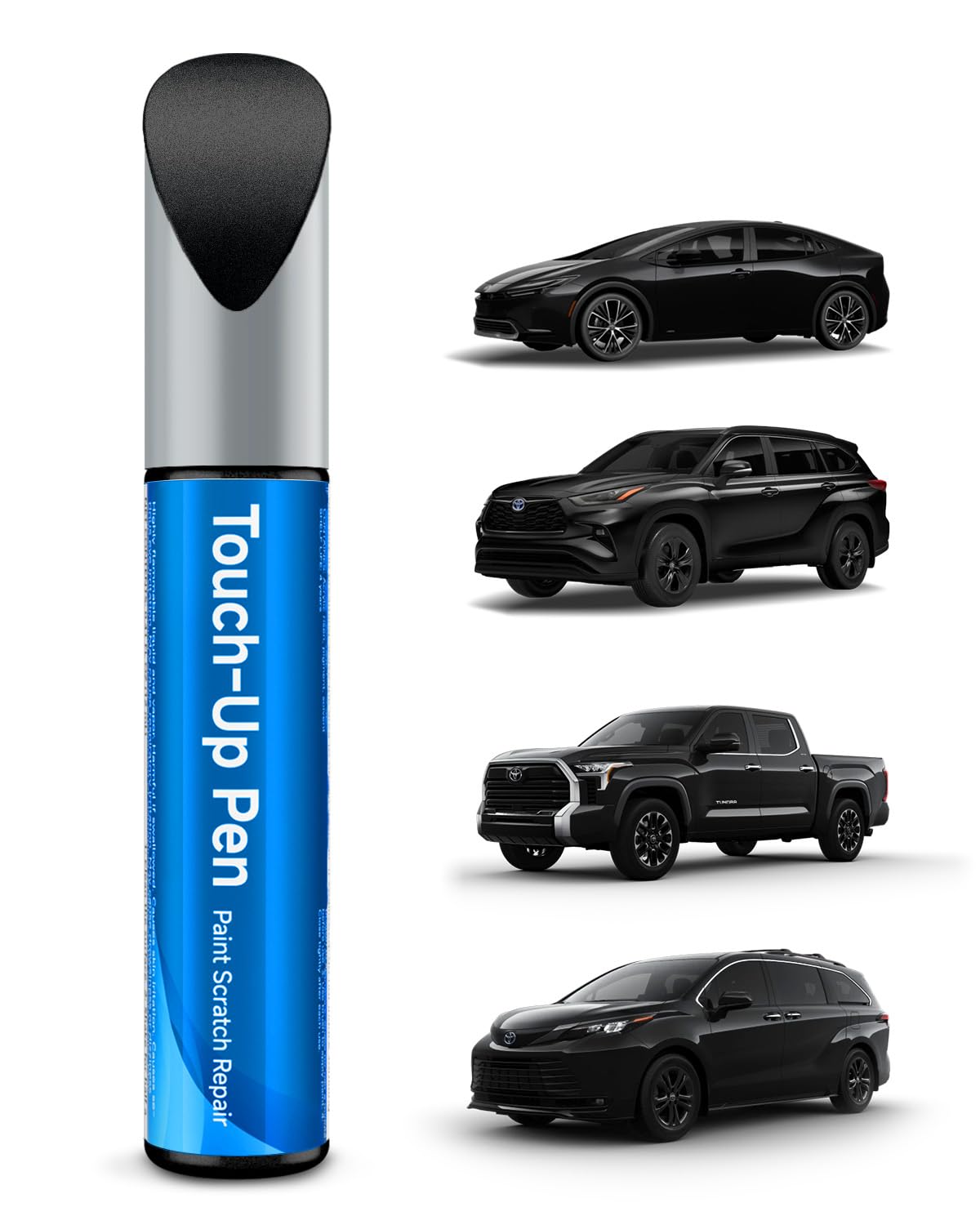 RSACET 218 Attitude Midnight Black metallic paint cap shows exact Toyota color match for seamless repairs.