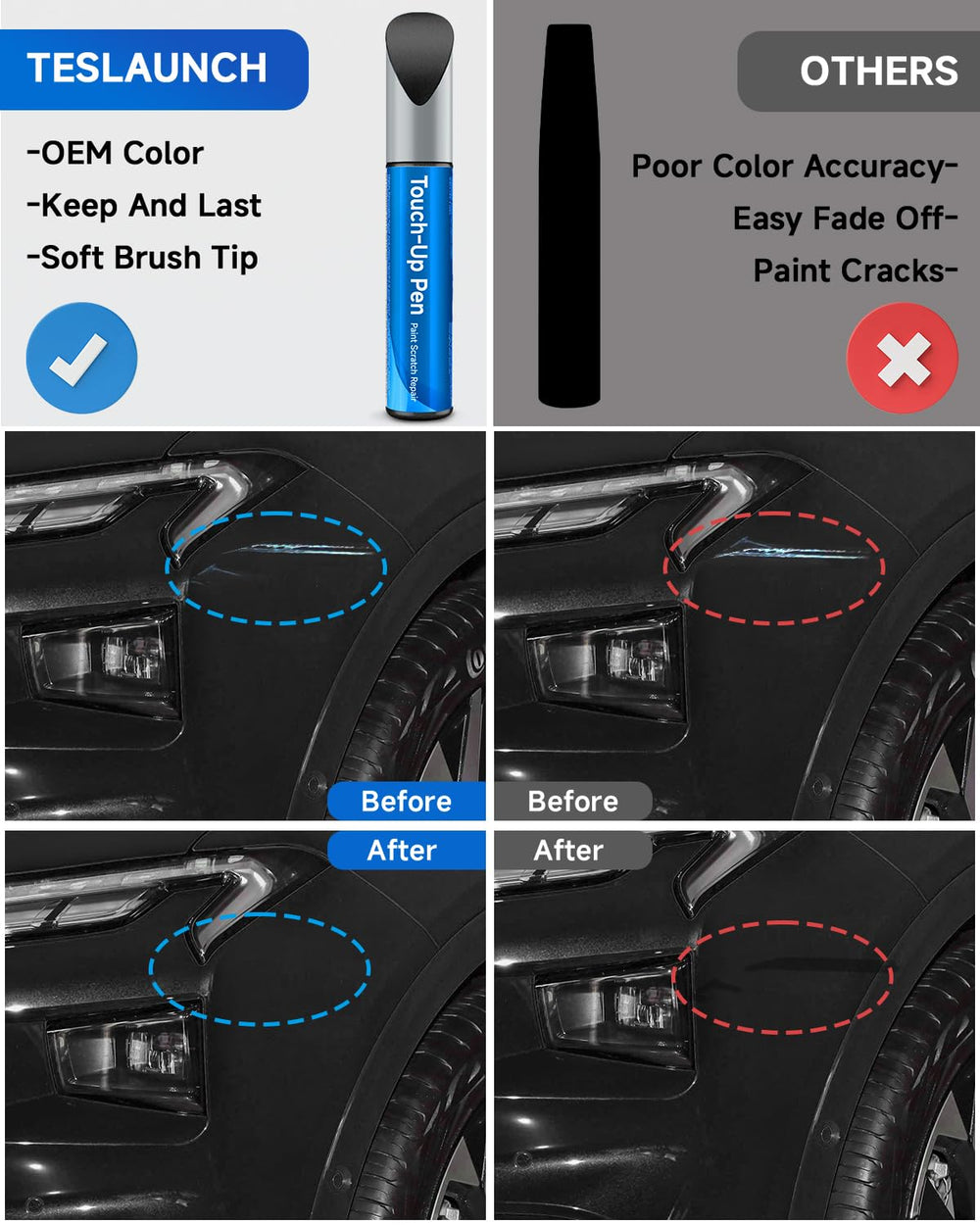 RSACET M7 touch-up pen cap close-up showing color code accuracy.