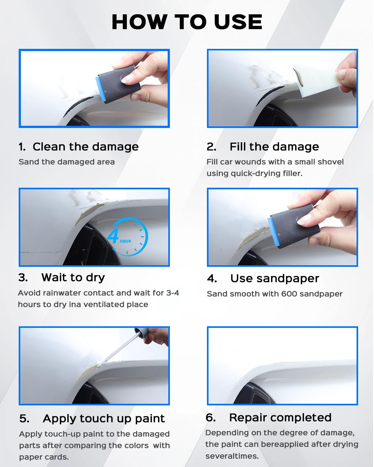 RSACET NH-700M kit open demonstrates quick touch-up setup for repairs.