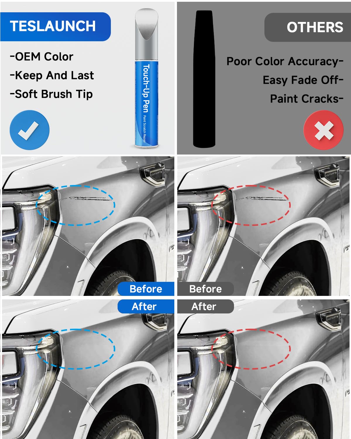 RSACET QuickSilver GMC touch-up brush application for quick, precise dings repair.