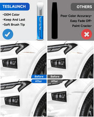 RSACET paint pen applying on a chipped panel for seamless color match.