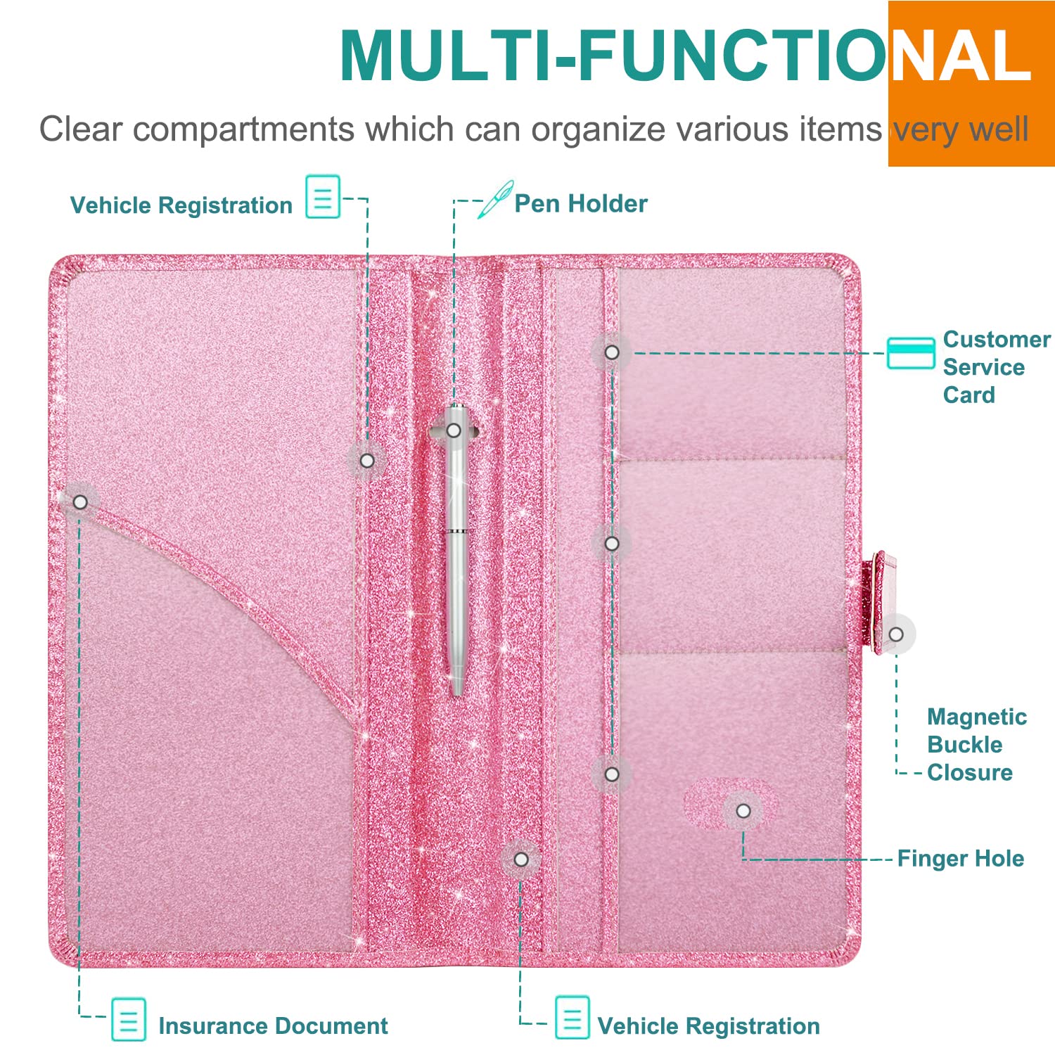 RSAquar glove box compartments organize insurance, registration, and IDs at a glance.