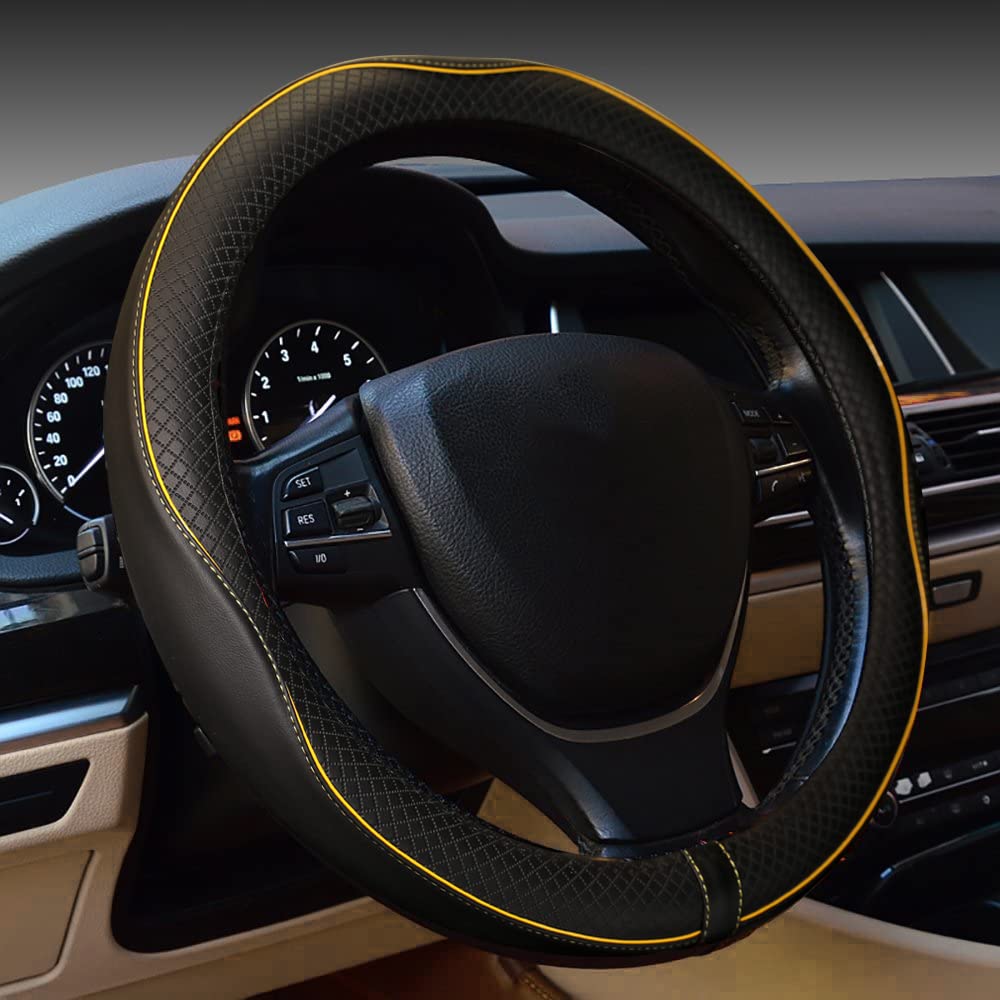 Rsept Gomass steering cover with thick microfiber grip for safer driving