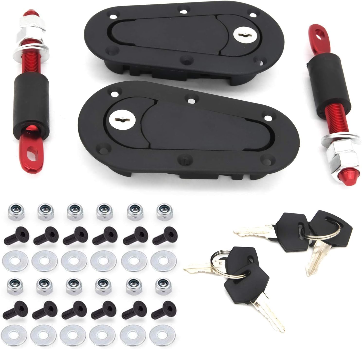 RSYEKU flush hood latch black for secure racing hood access