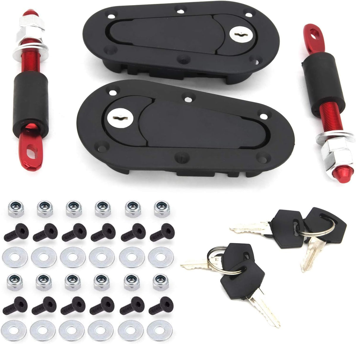 RSYEKU flush hood latch black for secure racing hood access