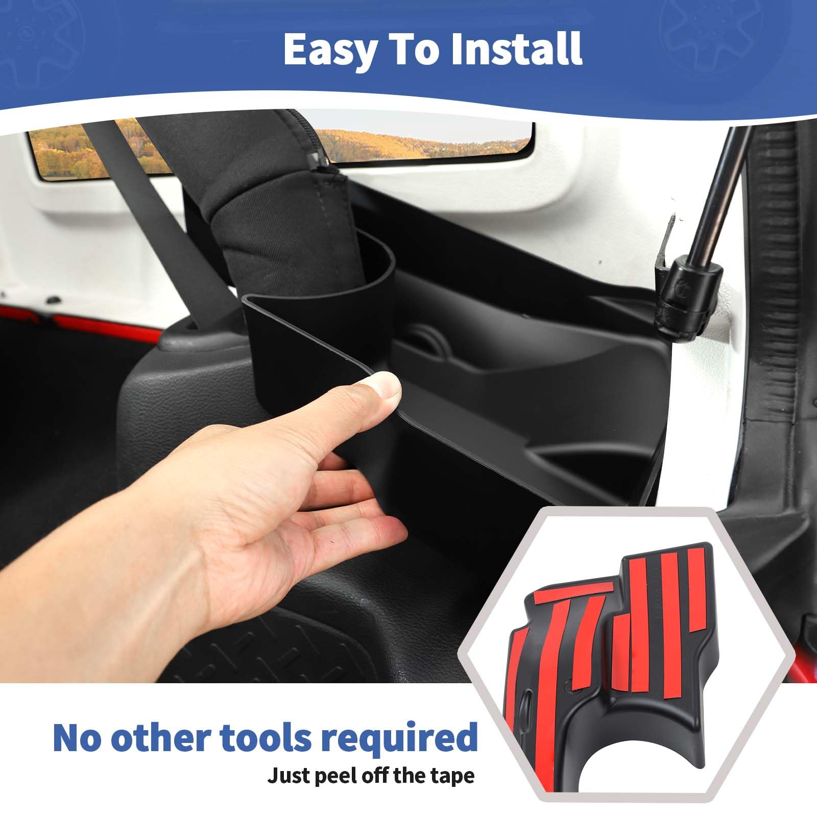 RT-TCZ ABS plastic trunk organizer delivers durability and a premium look for Jeep Wrangler JK.