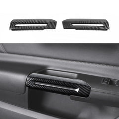 RT-TCZ carbon fiber door handle trim for Mustang interior upgrade.