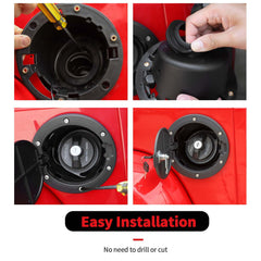 RT-TCZ fuel filler door protects against dust and water in rugged Wrangler JK use