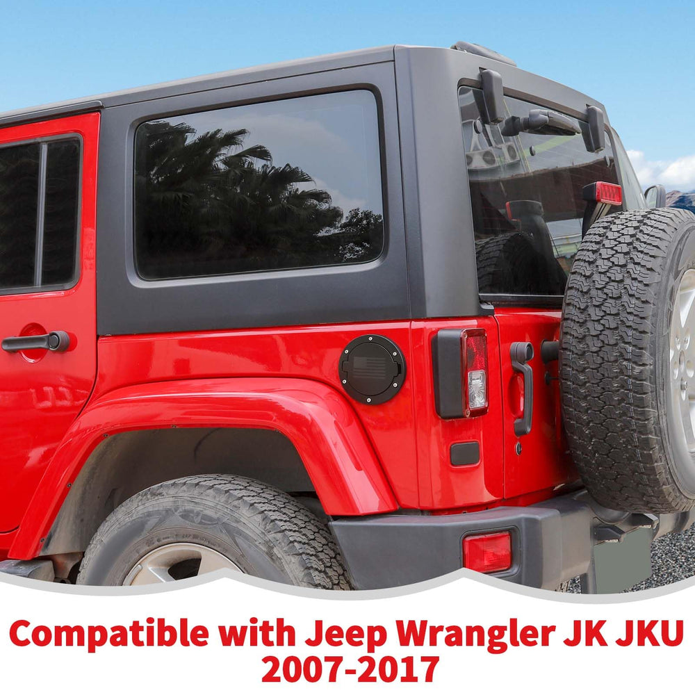 RT-TCZ fuel filler door durable finish enhances exterior look on Wrangler JK