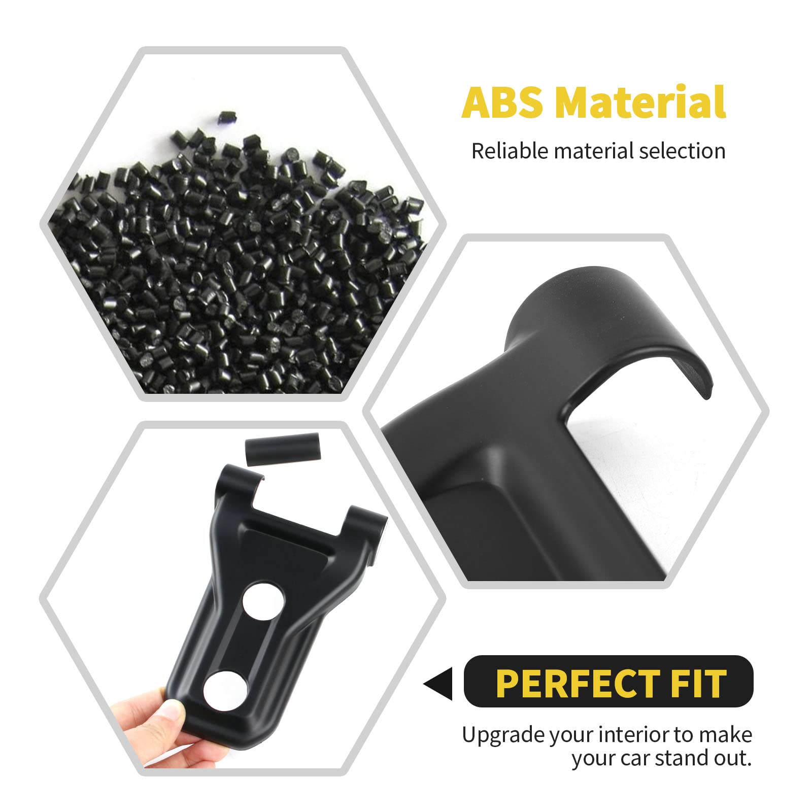 RT-TCZ hood hinge cover, front right view, sturdy adhesion and factory look.