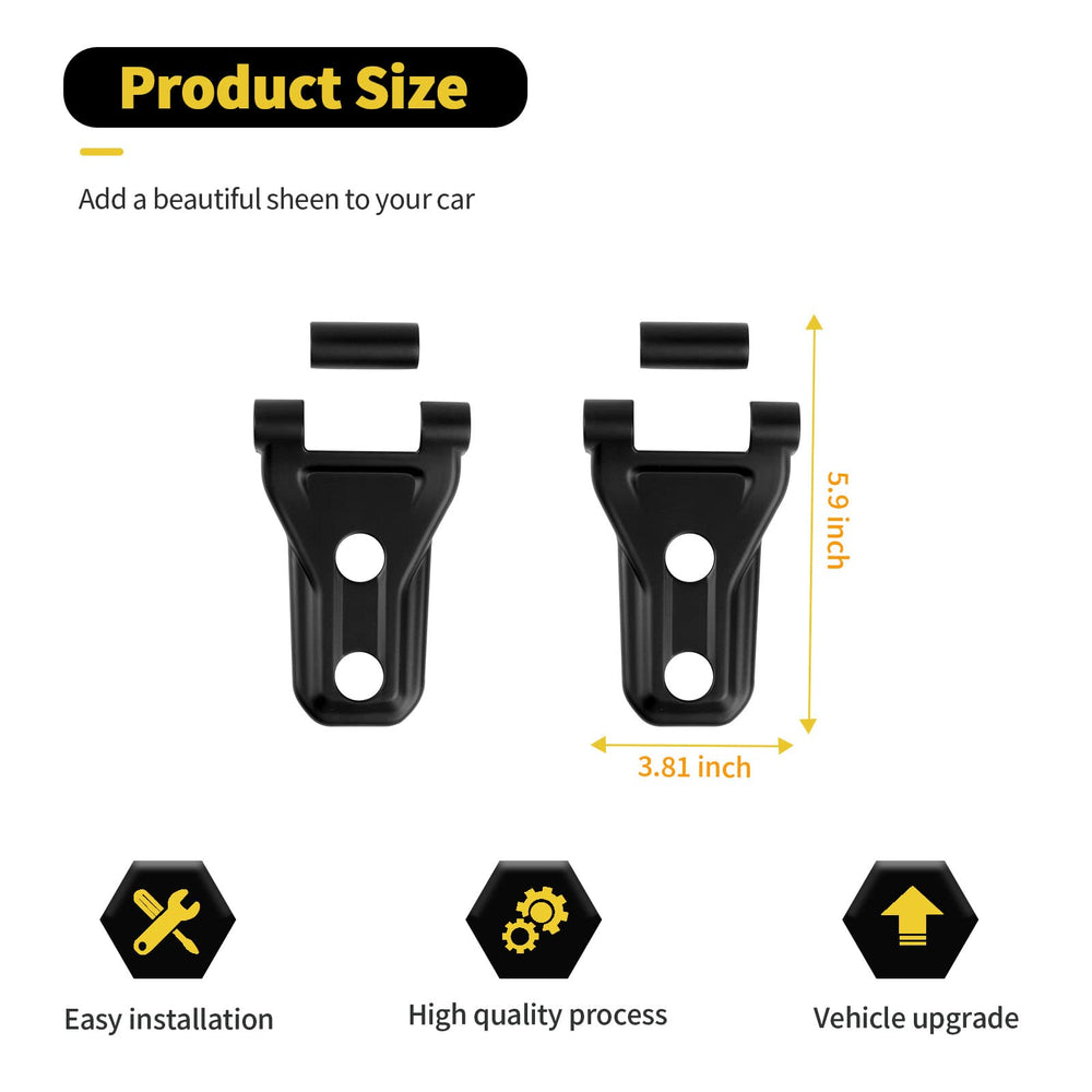 RT-TCZ hood hinge cover, side view, complements Jeep lines and protects hinge area.