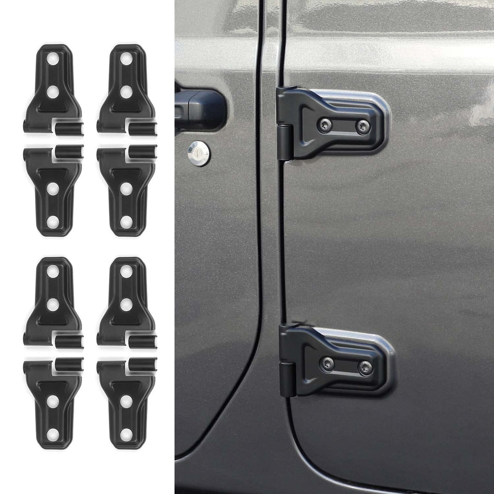 RT-TCZ Jeep hinge cover front view with rugged matte black finish.