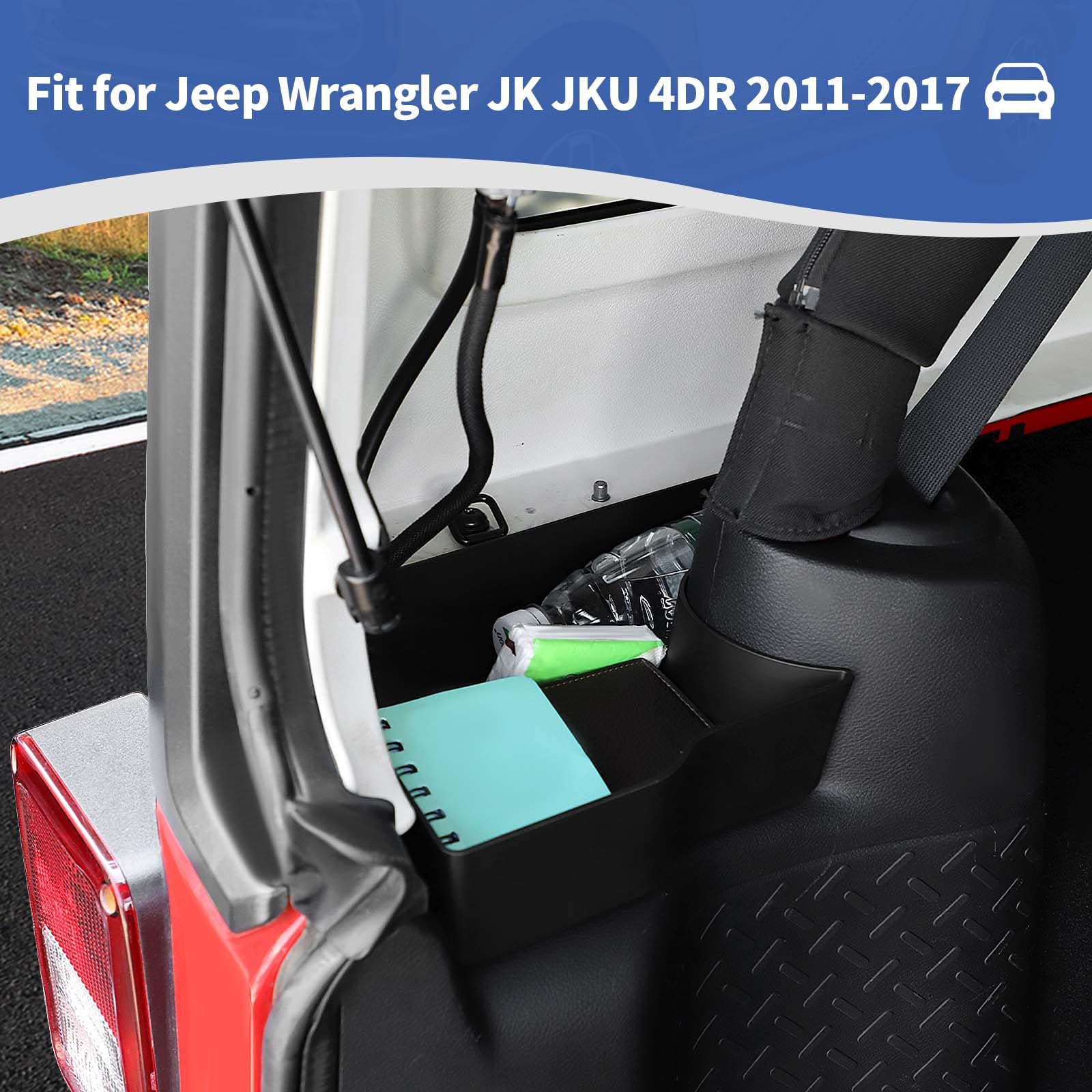 RT-TCZ wheel well storage box adds extra space in the cargo area of the Wrangler JK.